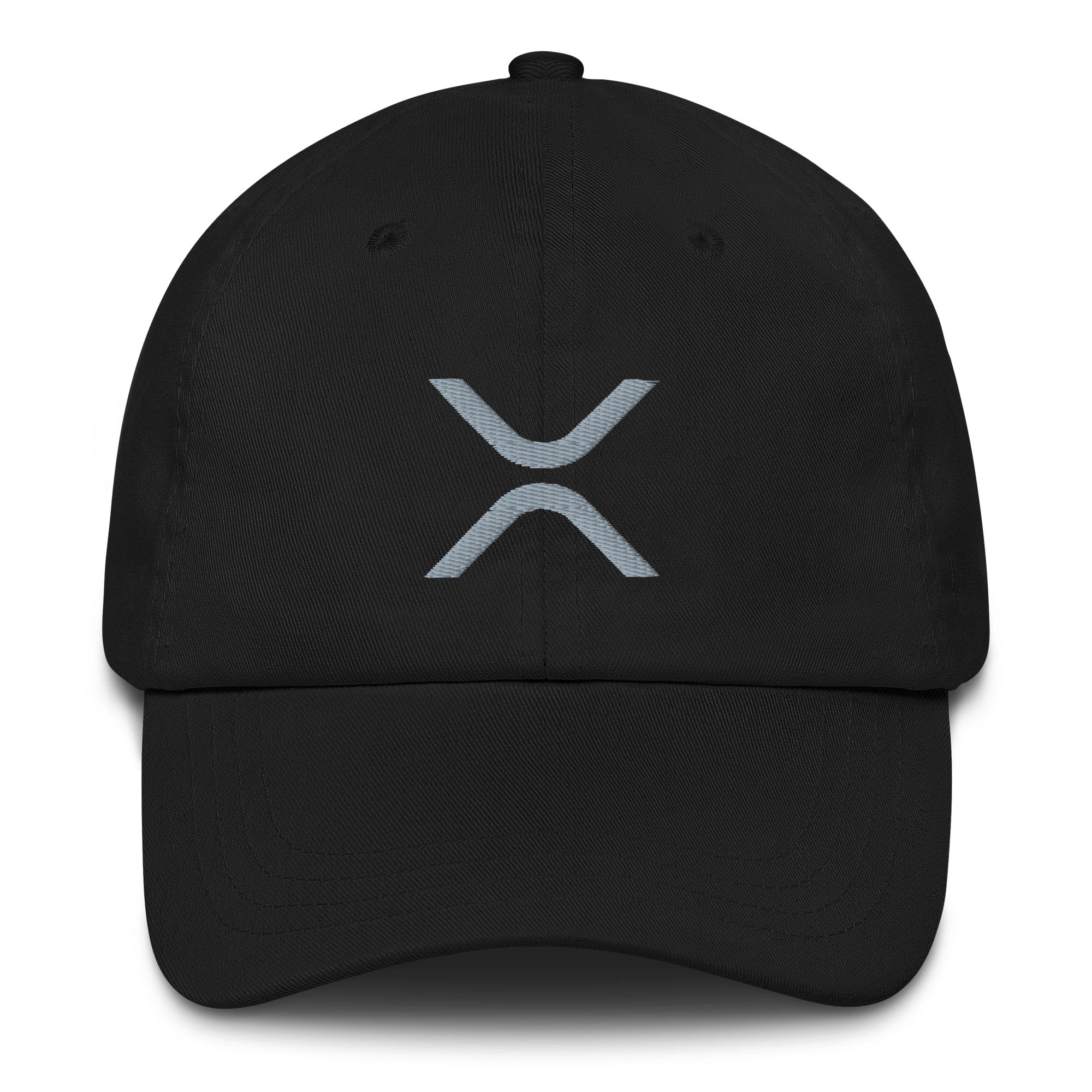 XRP Cap Black-on-Black Minimalist Front Embroidery | Premium Crypto Merch by CUKIDRIP
