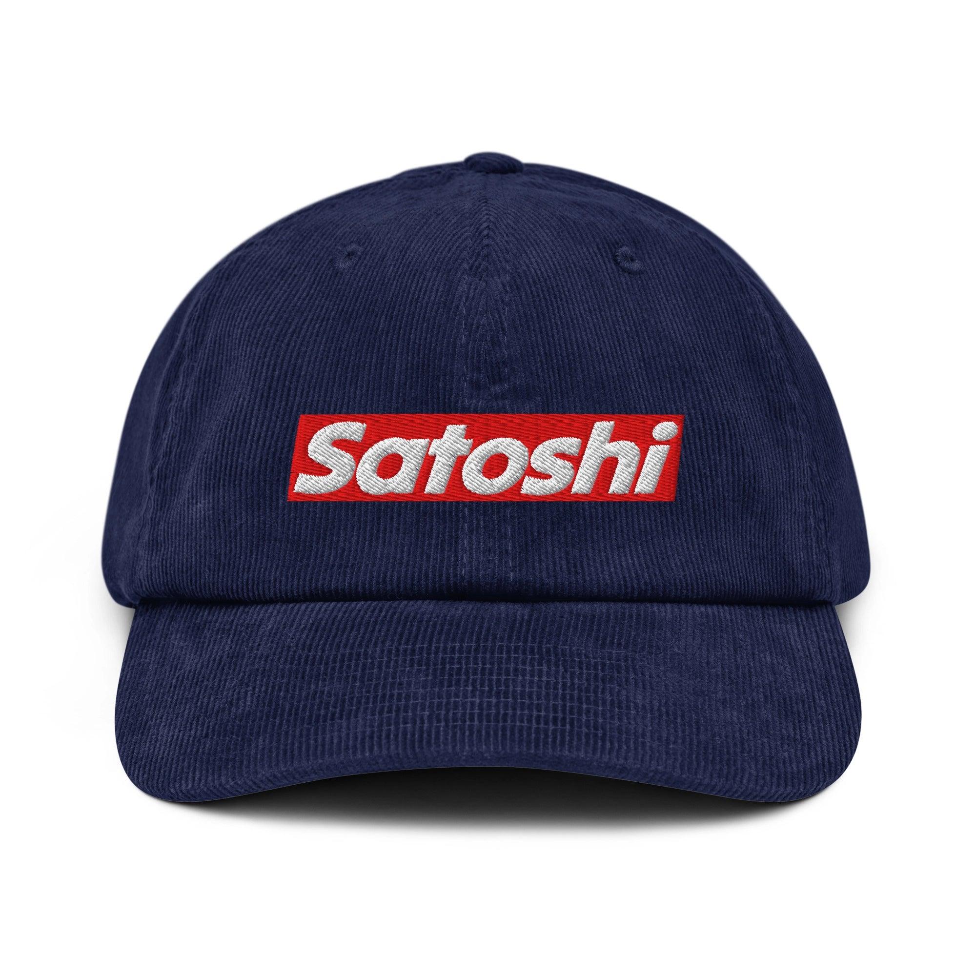 Satoshi Embroidered Corduroy Cap Bitreme Oxford Navy | Iconic Bitcoin-Inspired Headwear