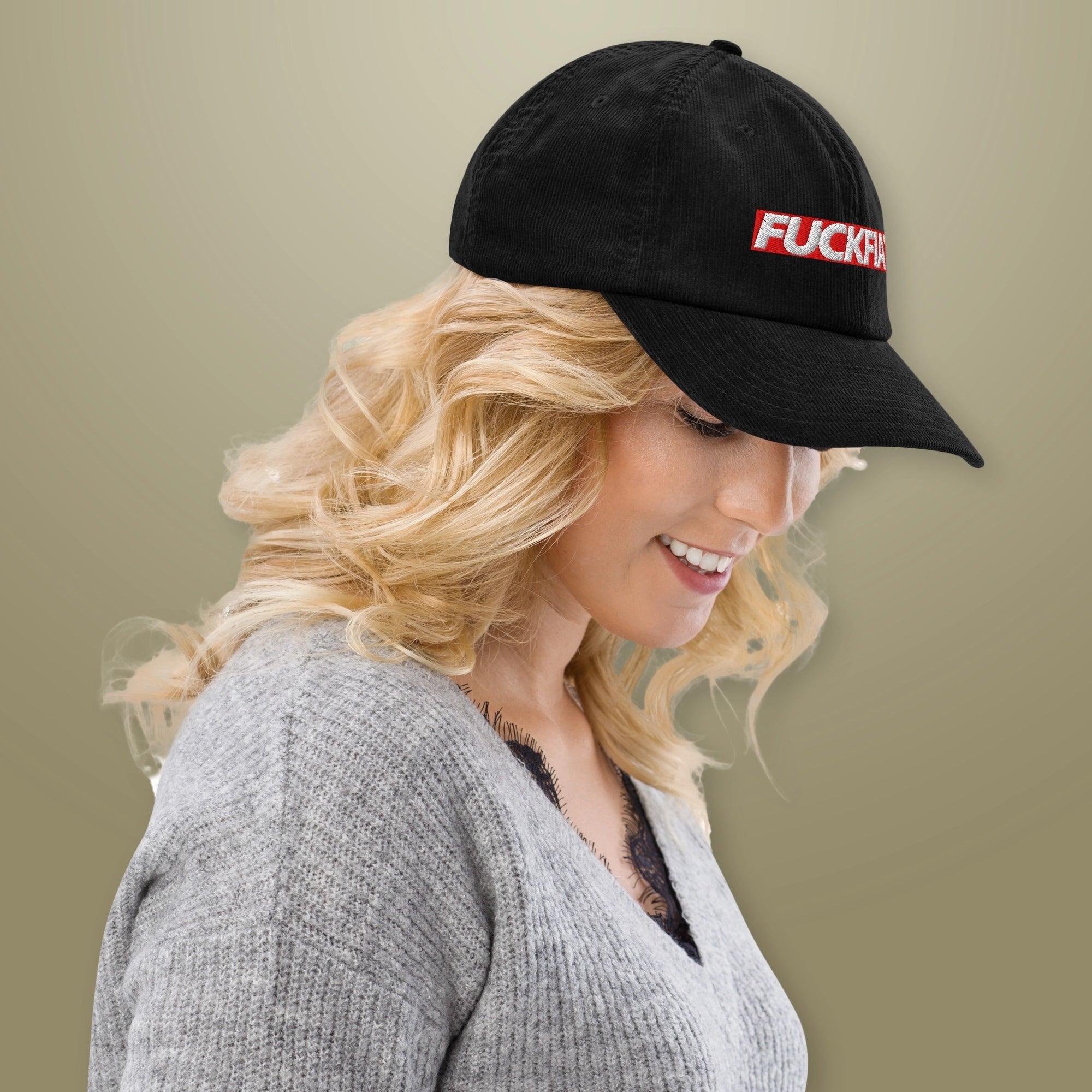 Black Corduroy Cap Zero Fiat Given | Crypto Apparel Styled with Minimalist Streetwear