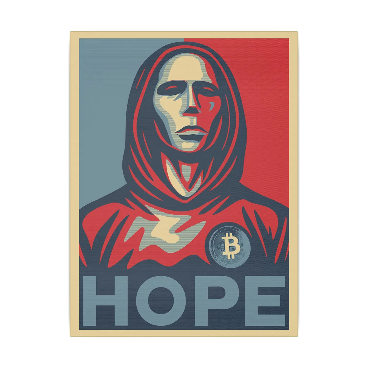 Satoshi Hope Canva main Image for all sizes | Premium Bitcoin accessoires and products at CUKIDRIP