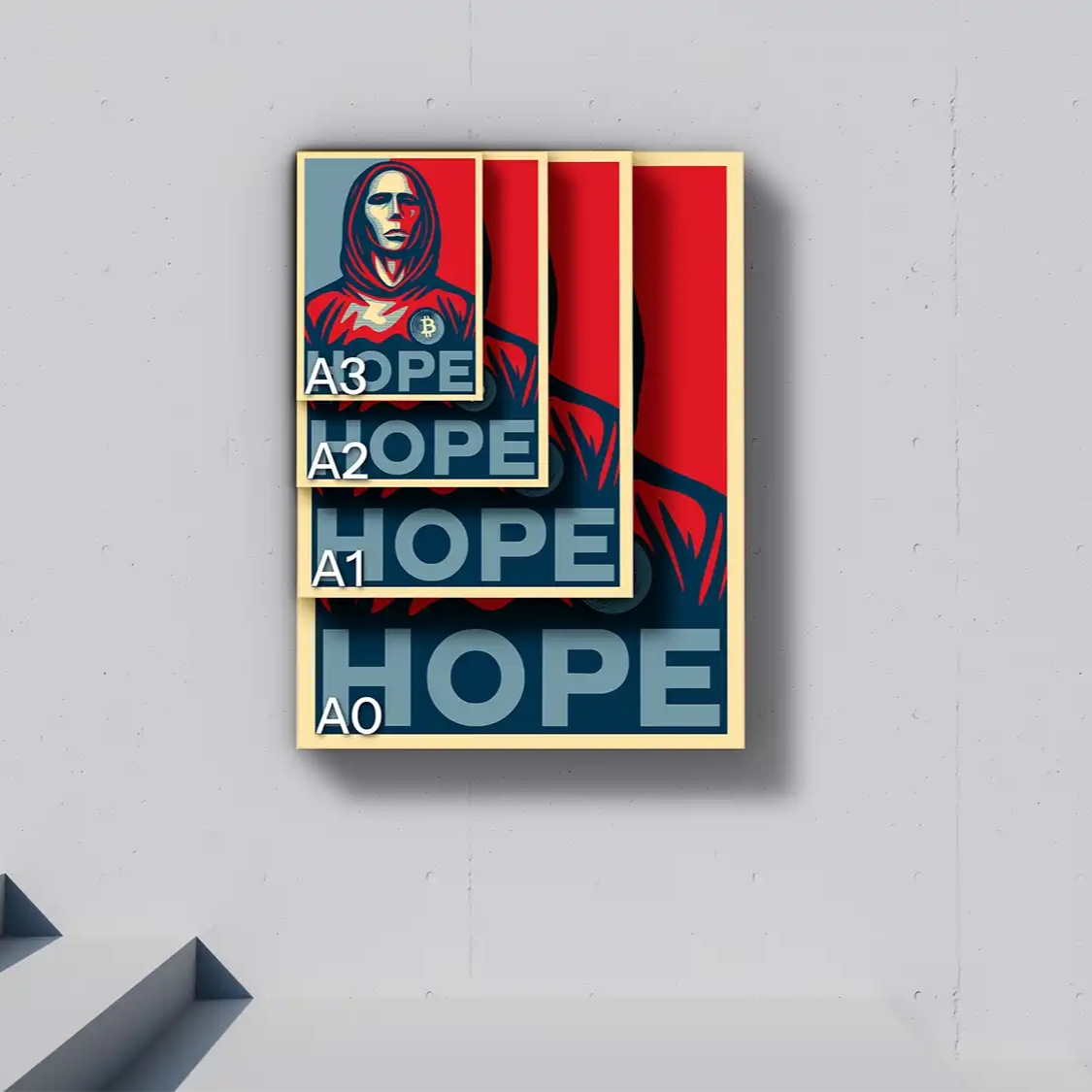 The Satoshi Hope Design Canva | Special Drop for Bitcoin Products | Sizecomparison Image | Premium Crypto Accessories by CUKIDRIP