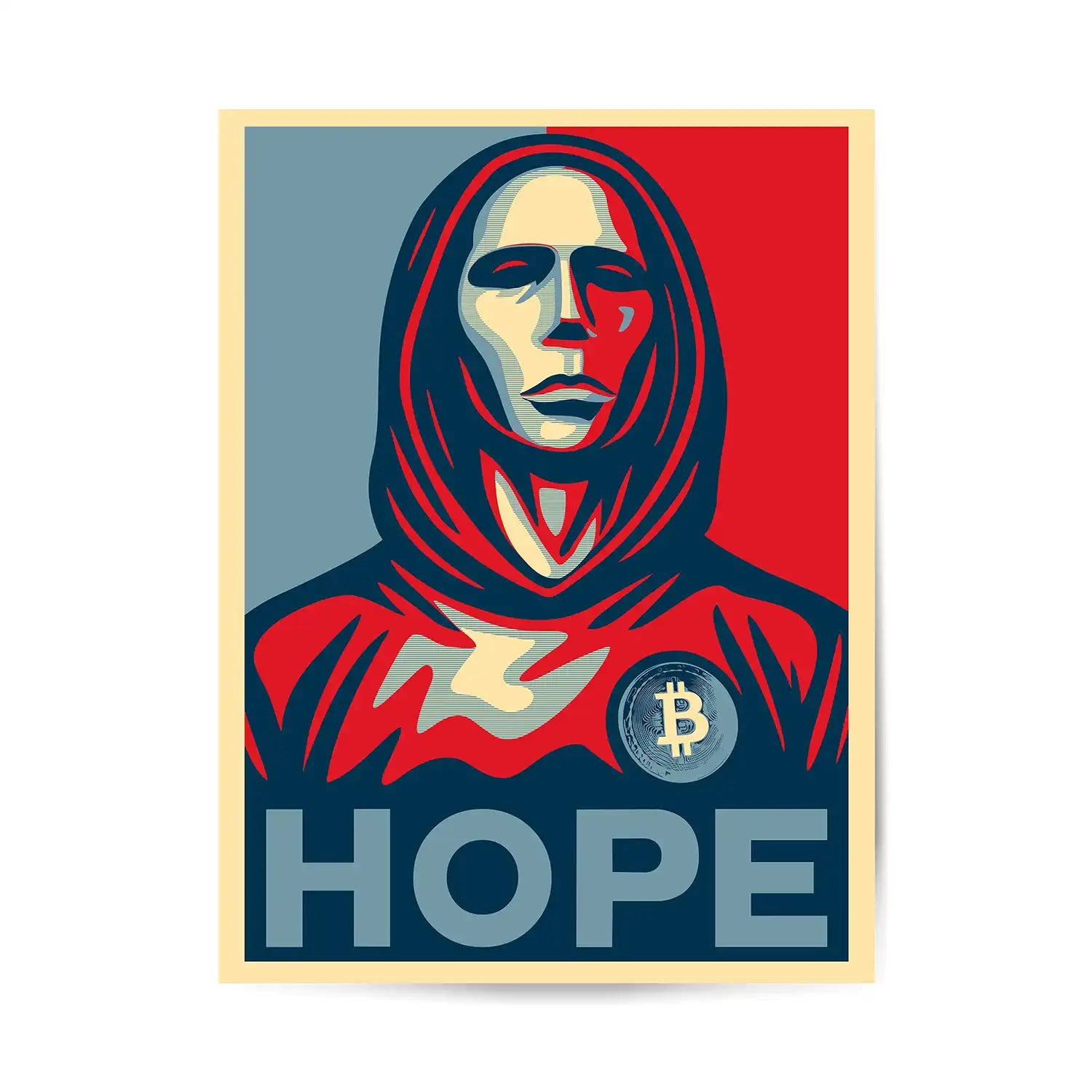 Satoshi Hope Poster Special Drop for Bitcoin Products | main product image on white background | Premium Crypto Accessories by CUKIDRIP