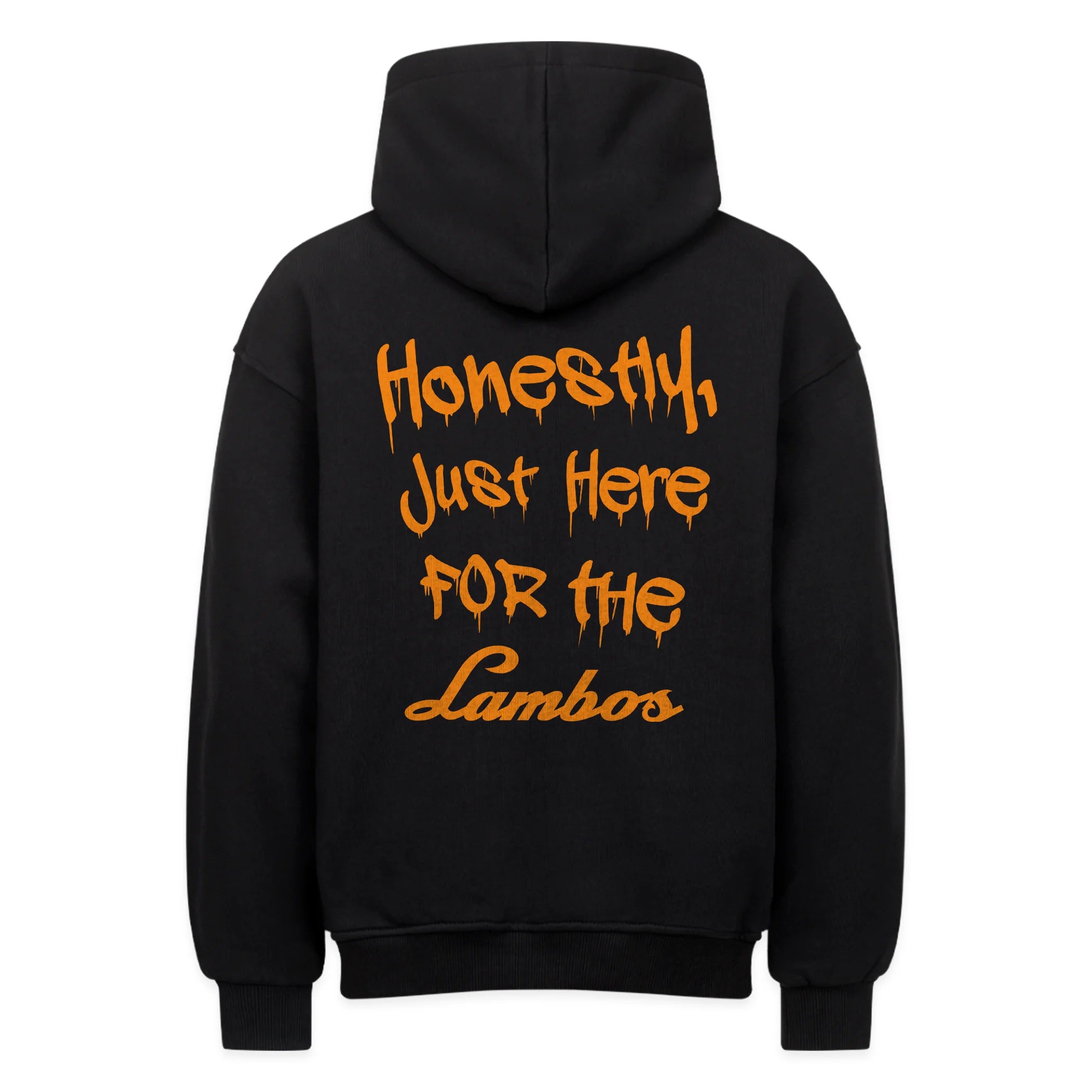 Premium Black Oversized Hoodie Lambros | Back Print Lambors Minimalist Crypto Streetwear by CUKIDRIP