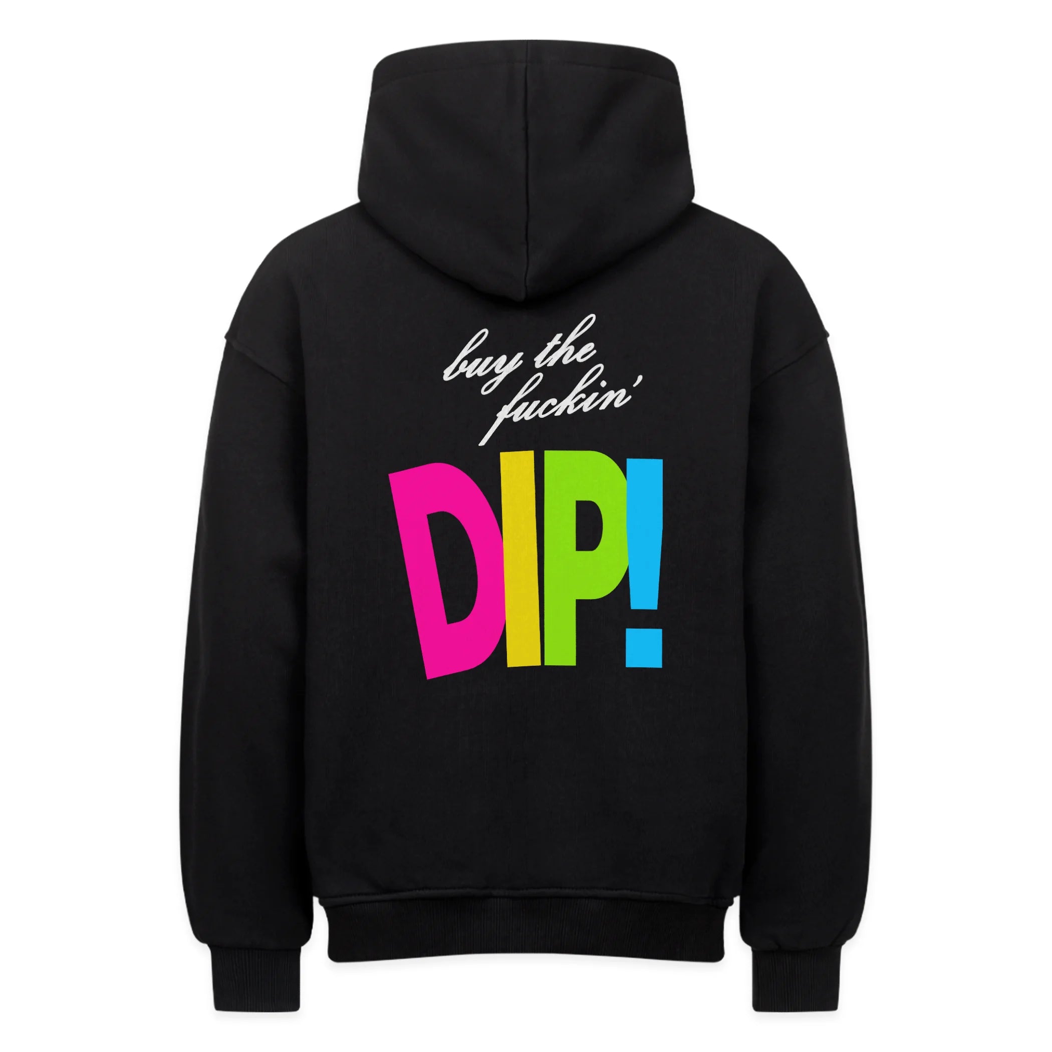 Premium Black Oversized Hoodie Panic! Seller | Backprint design for Crypto Streetwear by CUKIDRIP