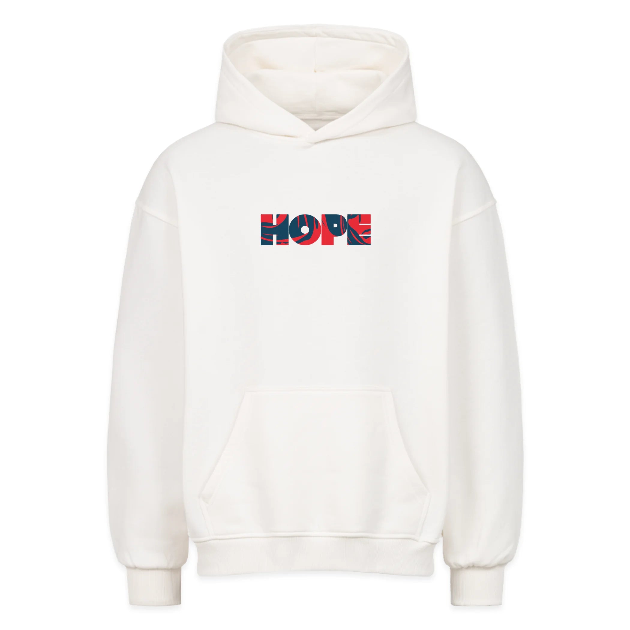 Satoshi Nakamoto Hoodie White | Front View with Silhouette in HOPE Print by CUKIDRIP