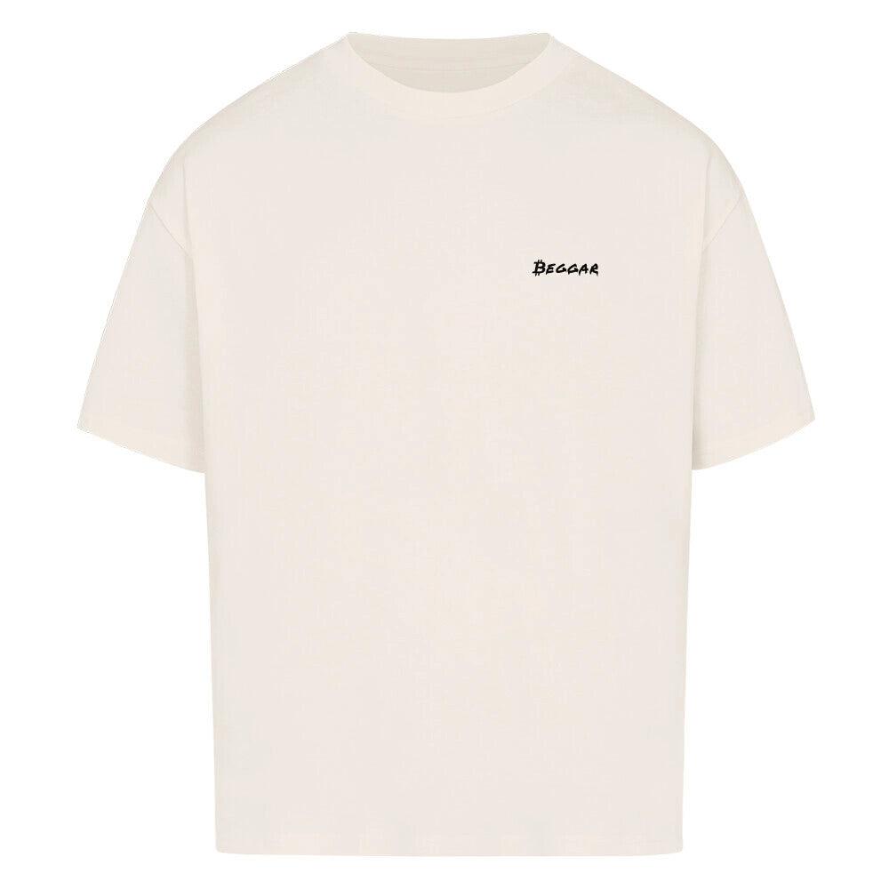 Premium Natural Raw Oversized T-Shirt Beggar | Front View with Small 'Beggar' Logo Print by CUKIDRIP.
