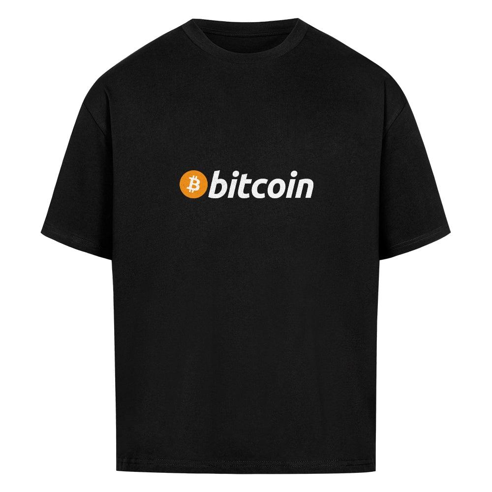 Premium Black Oversized T-Shirt Bitcoin | Front View Minimalist Bitcoin Logo Print by CUKIDRIP