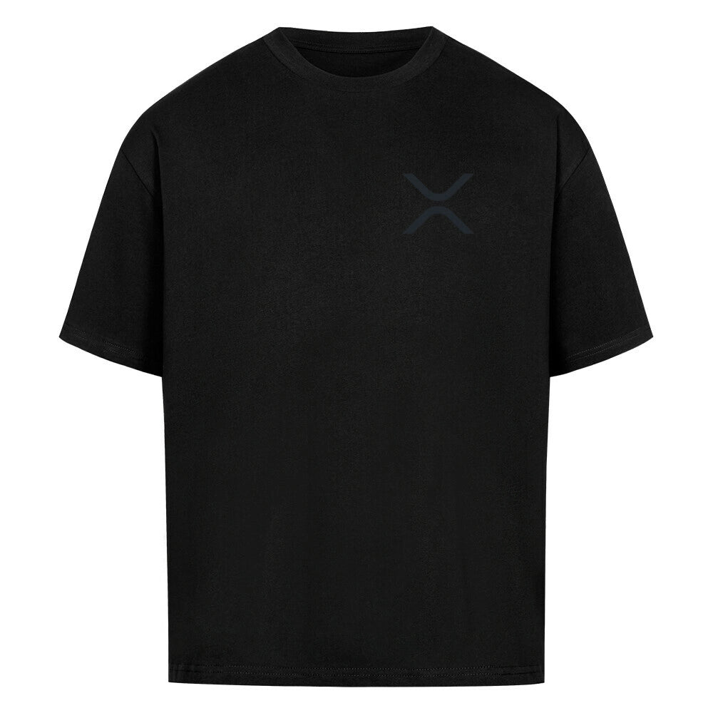XRP Black-on-Black T-Shirt Front Detail | Premium Minimalist Crypto Streetwear by CUKIDRIP