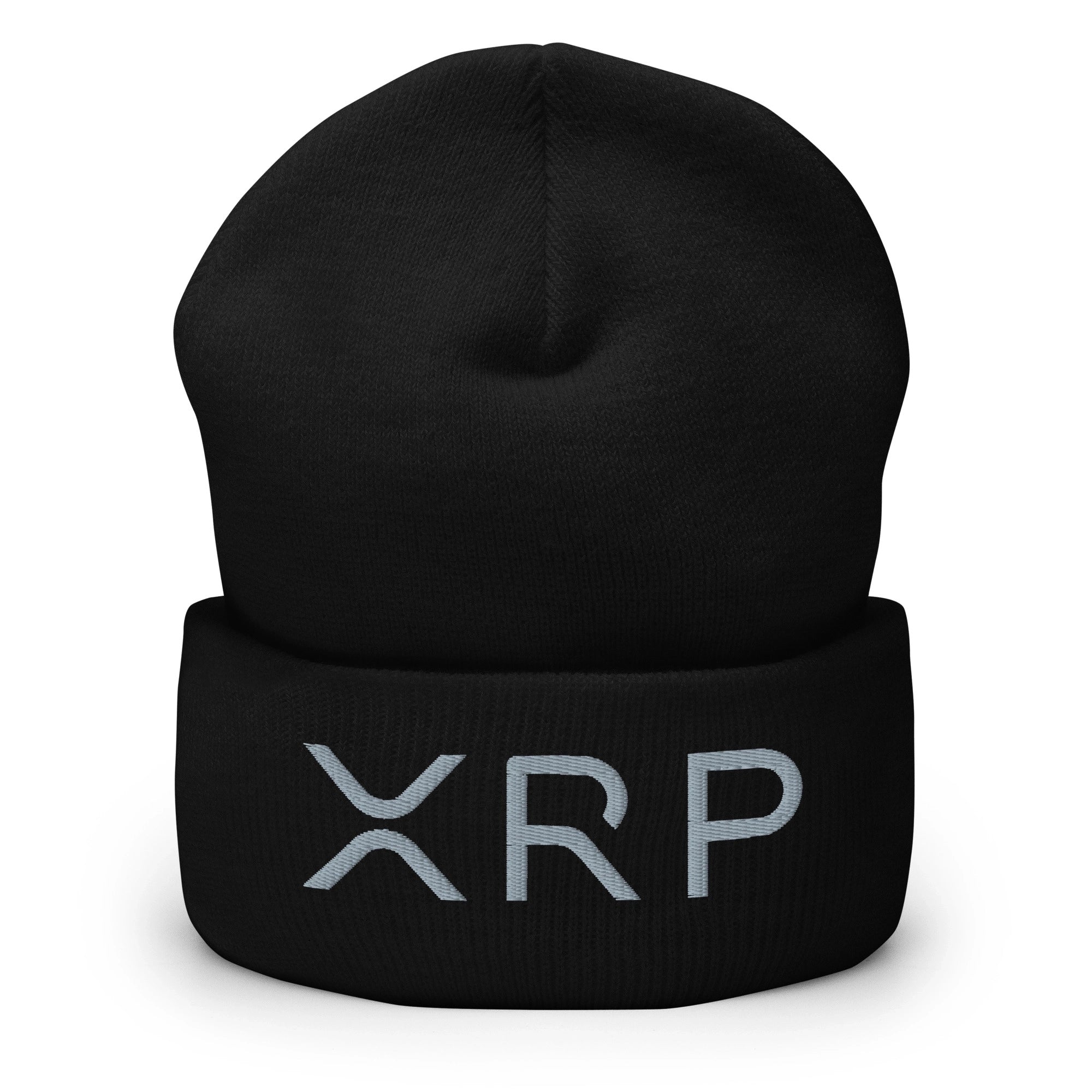 Premium XRP Black Beanie Embroidery | Minimalist Crypto Winterwear by CUKIDRIP